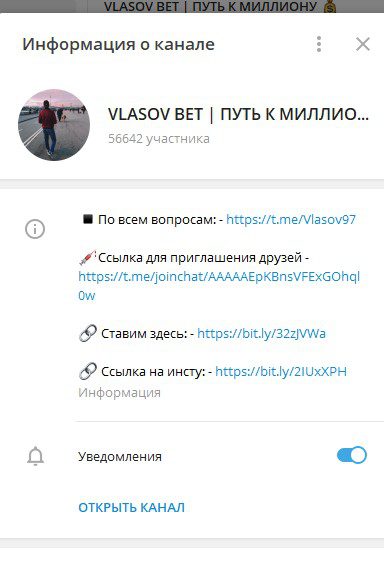 Телеграм канал Vlasov Bet(Власов Бет)