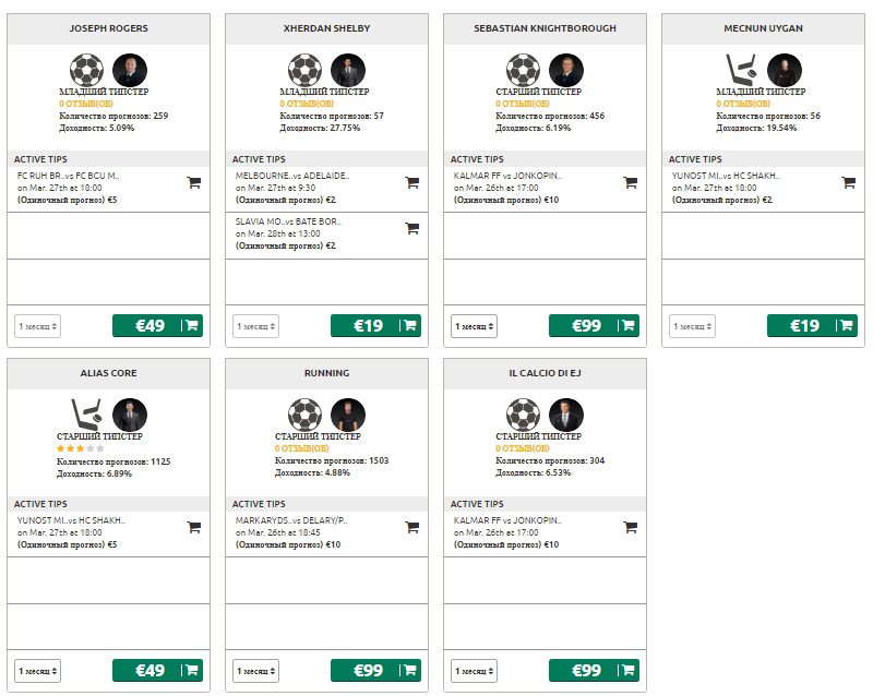 Цены и статистика на веб-портале www.betadvisor.com