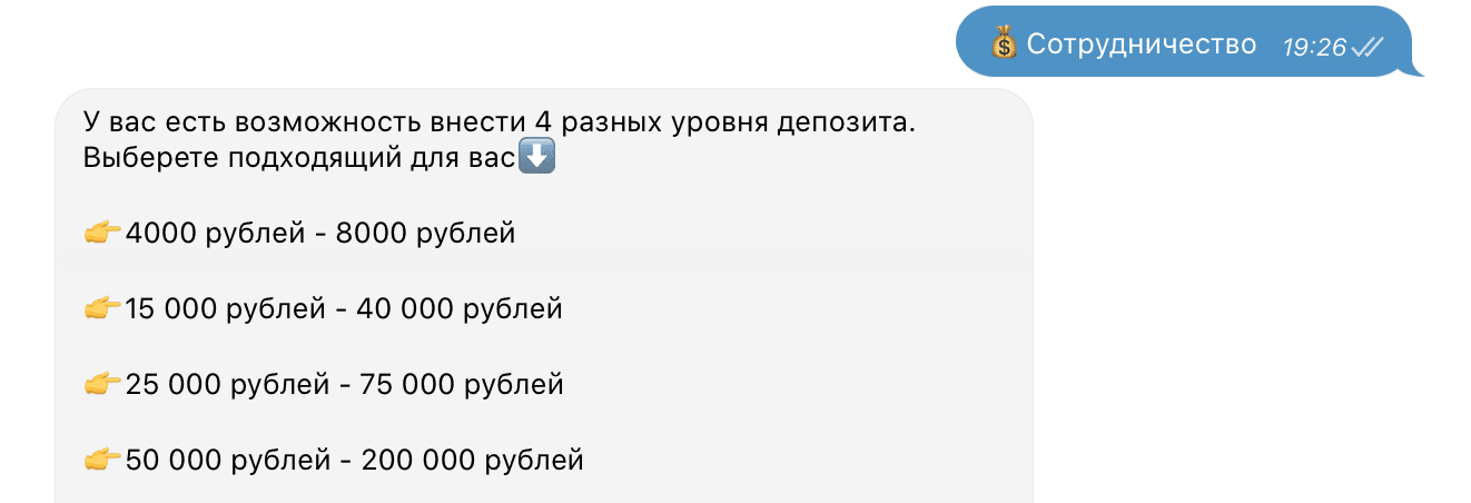 Уровни депозита