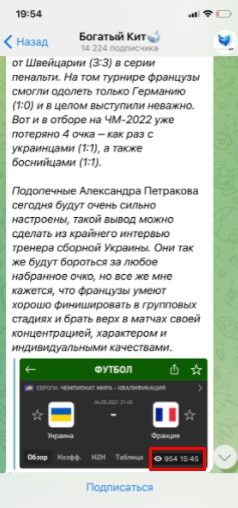 Богатый Кит в Телеграмм - просмотры