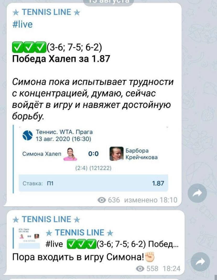 Прогнозы на теннисные турниры от Tennis Line Телеграмм