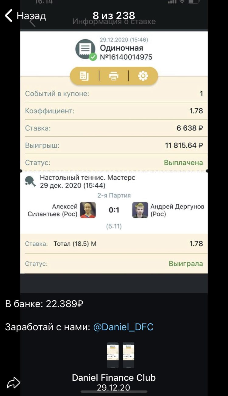 Daniel finance club - ставки на спорт