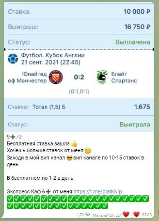 Статистика с Телеграмм портала Ставки от Миланы