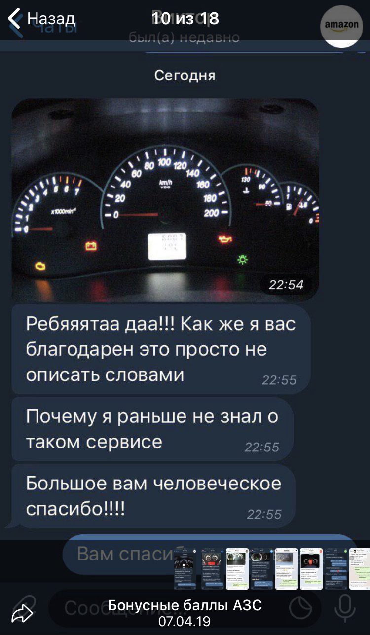 Бонусные баллы АЗС Россия - отзывы в Телеграм