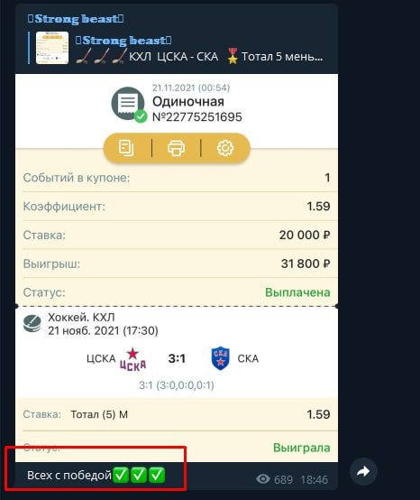 Статистика каппера Strong Beast