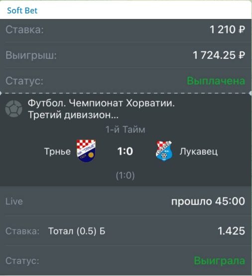 Статистика по прогнозам от Soft Bet Александра Михайлова