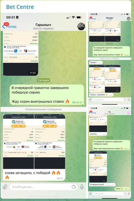 Каппер Bet Centre в Телеграмм ― отзывы