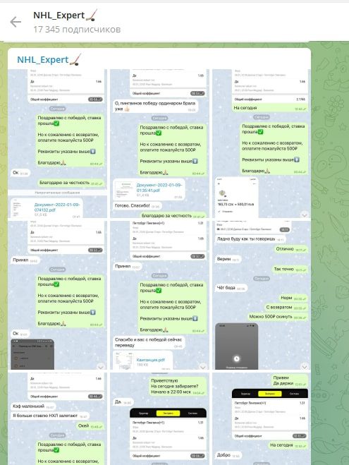 Отзывы о Telegram-канале NHL Expert