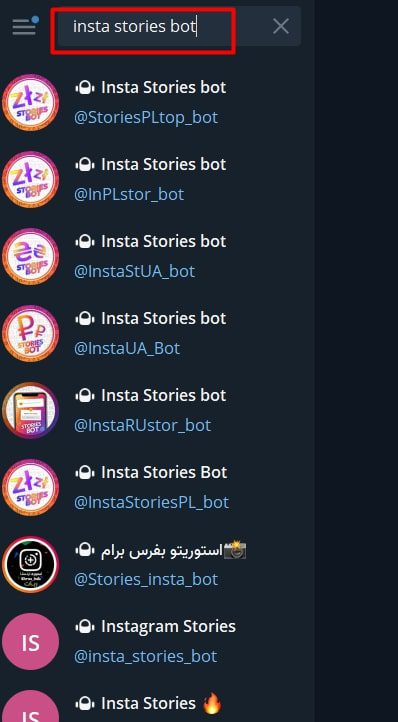 Теги ботов Insta stories bot