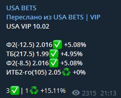 USA BETS в Телеграмм