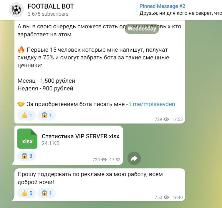 FOOTBALL BOT - статистика
