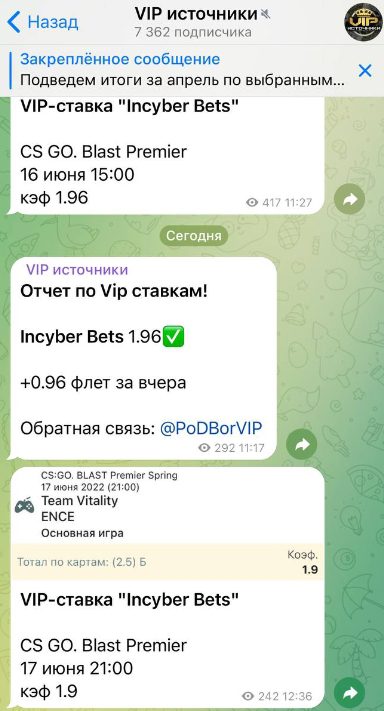 VIP источники - отчет