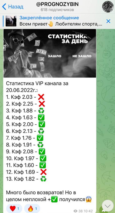 Статистика PROGNOZYBIN