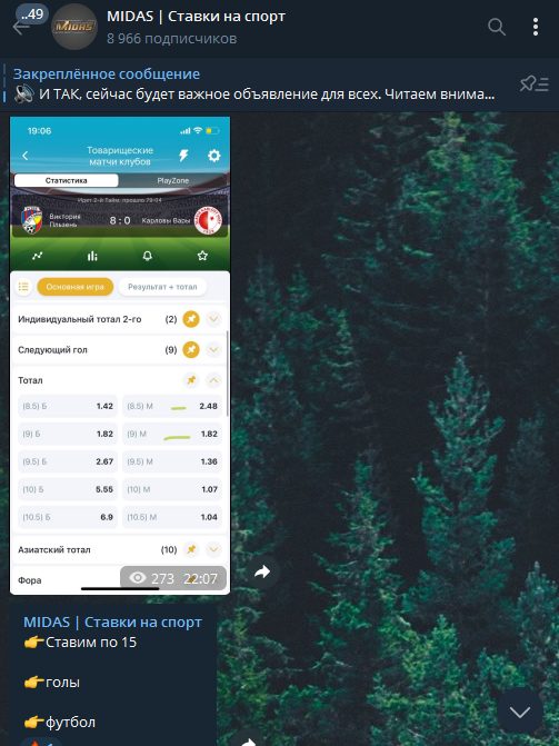 Ставки с MIDAS в Телеграмм
