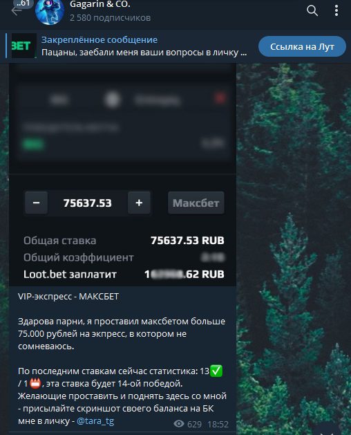 Статистика Gagarin & CO