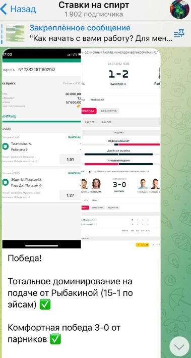 Ставки на спирт - отчет