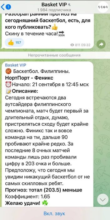 Прогнозы Basket VIP