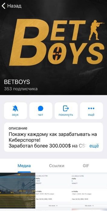 Телеграмм канал BETBOYS