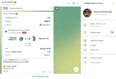Телеграмм-канал Darya Lebedeva