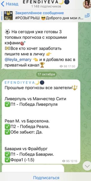 Спортивный аналитик EFENDIYEVA