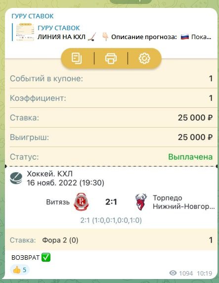 Ставки на канале Гуру Ставок