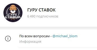 Телеграмм канал Гуру Ставок