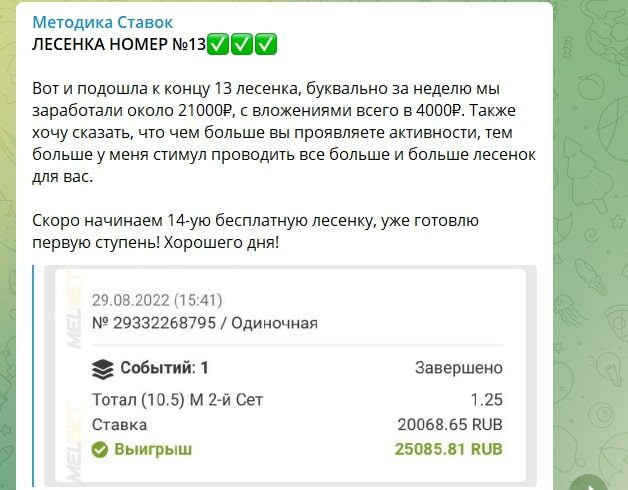 Методика Ставок прогнозы на спорт
