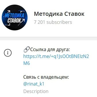 Телеграмм канал Методика Ставок
