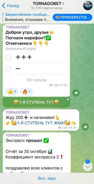 TORNADOBET прогнозы на спорт