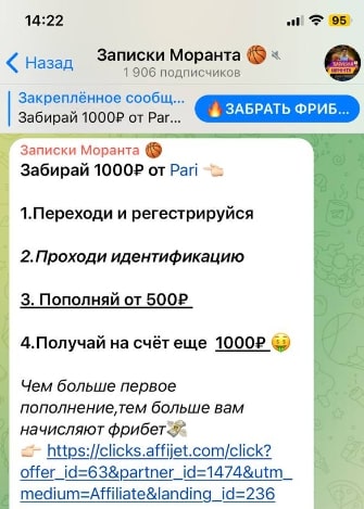 Записки Моранта телеграмм проект