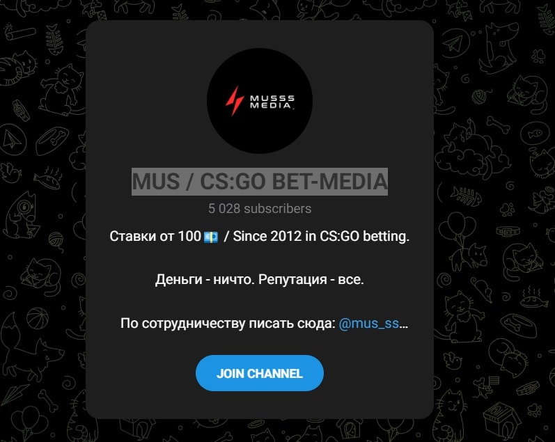 MUS CSGO BET-MEDIA телеграмм