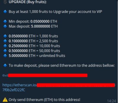 ETH Fruit телеграм проект