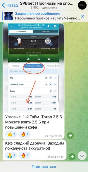 Спббет в Телеграмме