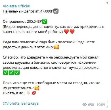 Violetta Official статистика