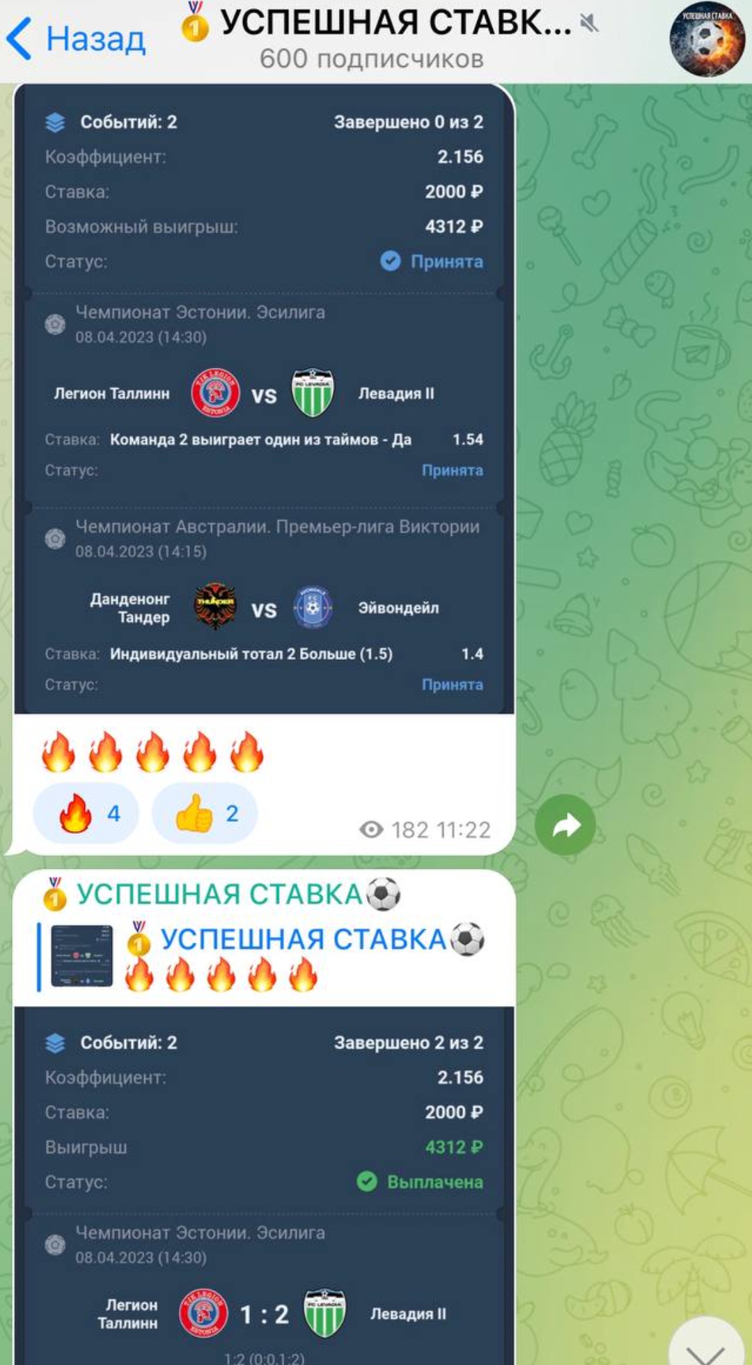 Успешная ставка ставки