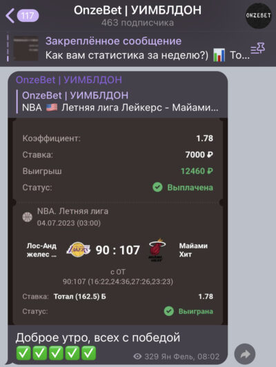 Каппер OnzeBet статистика