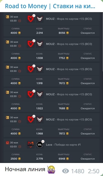 Road to Money ставки на кибер спорт