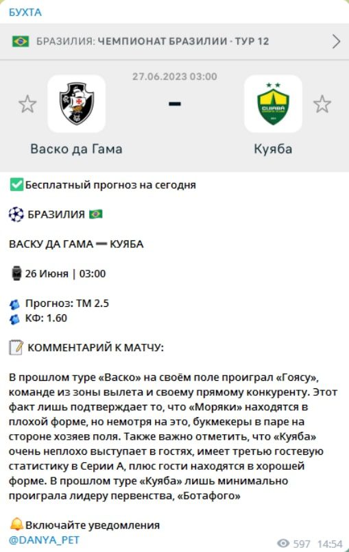 БУХТА ставки