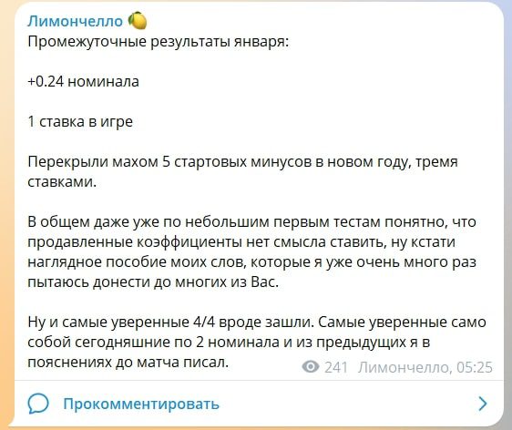 Лимончелло телеграм пост