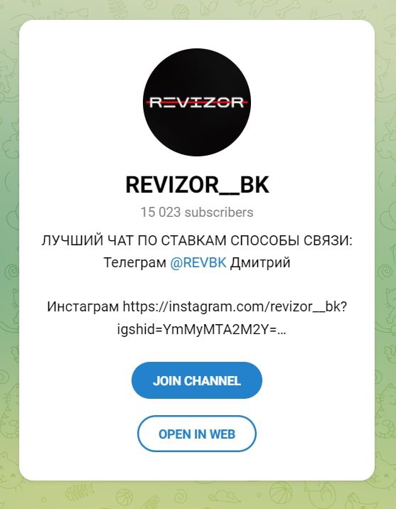 Дмитрий Ревизор БК телеграм