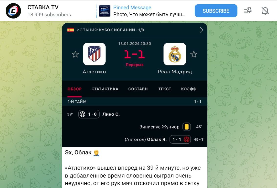 Stavka.tv телеграм