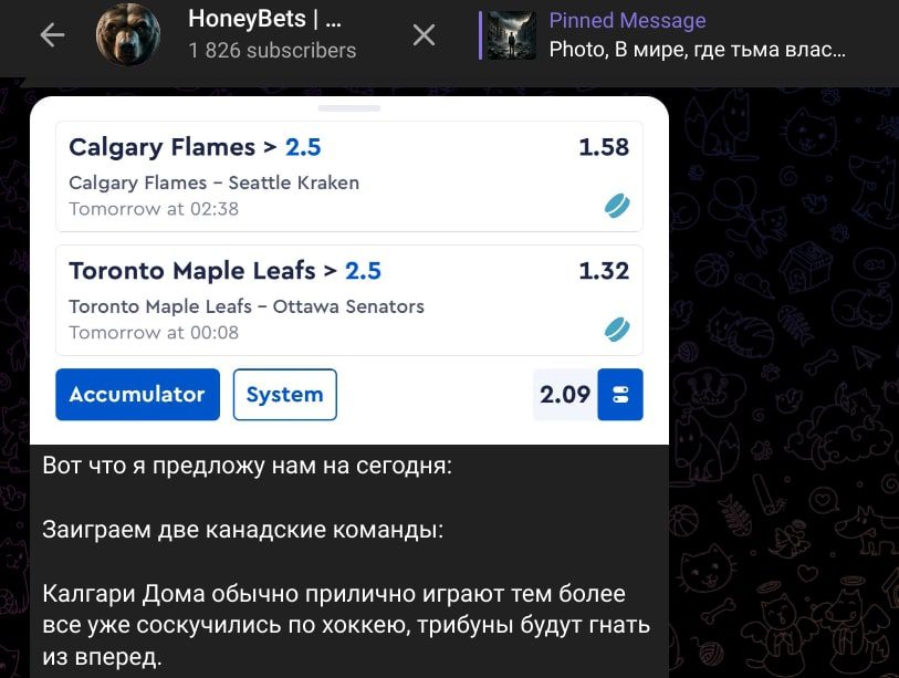 Honey Bets телеграм пост прогноз