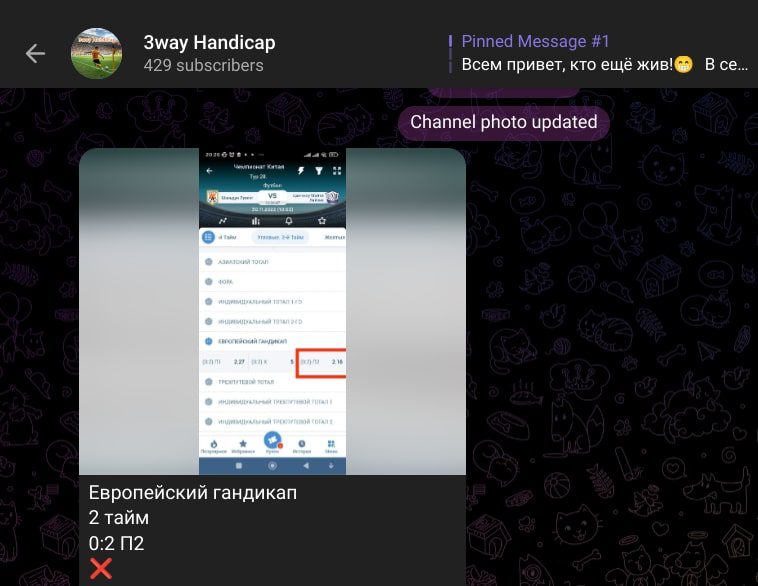3 Way Handicap телеграм пост прогноз