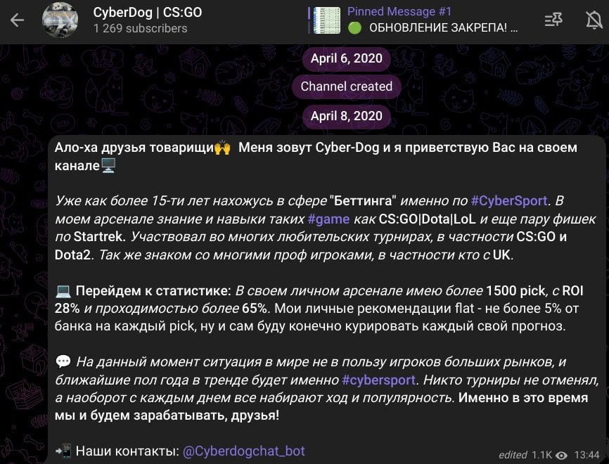 Cyberdog телеграм пост