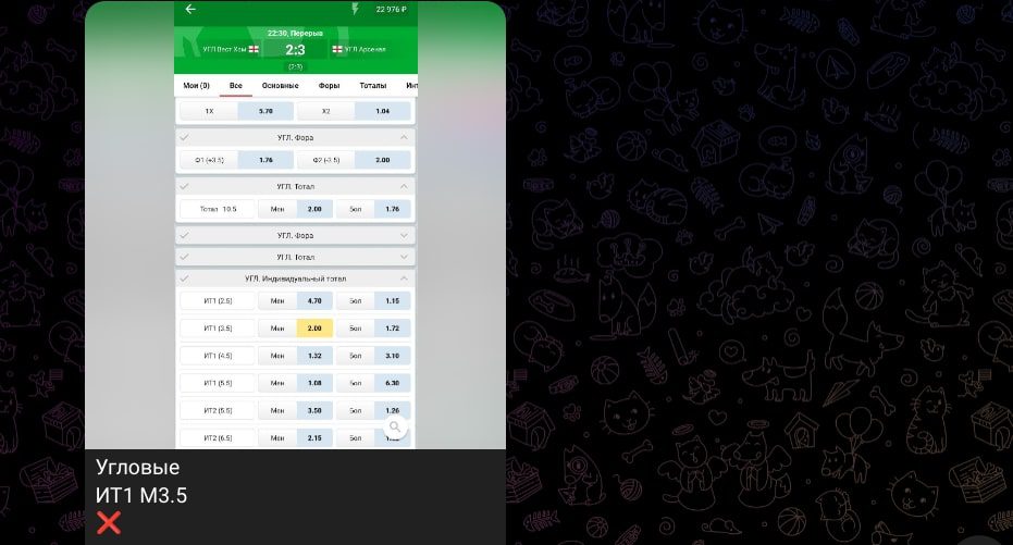 3 Way Handicap телеграм пост прогноз