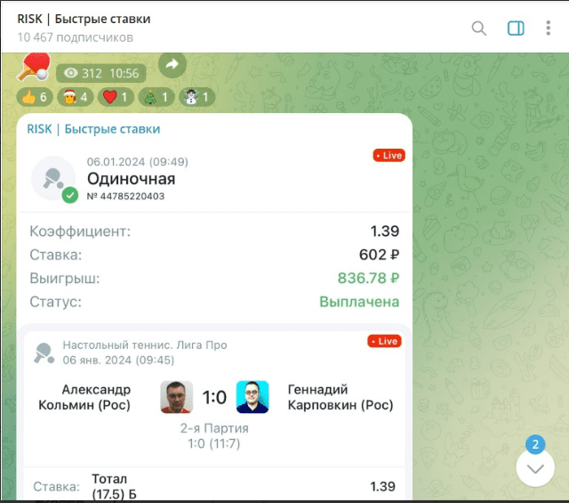 risk быстрые ставки телеграм канал