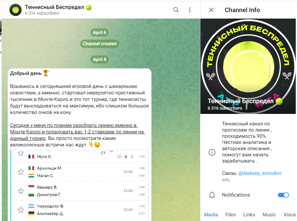 Теннисный Беспредел Телеграмм Теннисный Беспредел Телеграмм