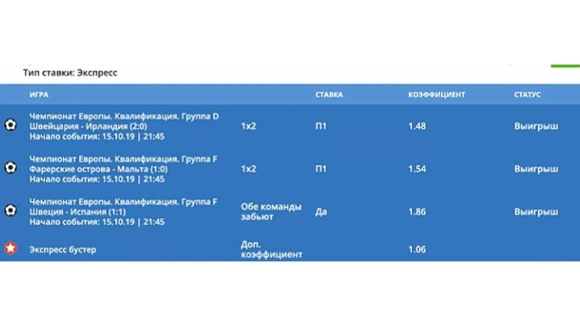 экспресс на ставках на футбол